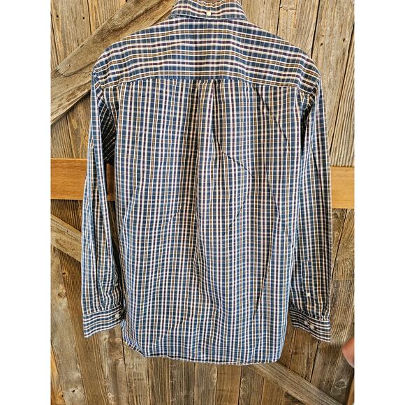 Wrinkle fighter relaxed fit long sleeve Duluth button up blue plaid LT L TALL ^ - Picture 2 of 7